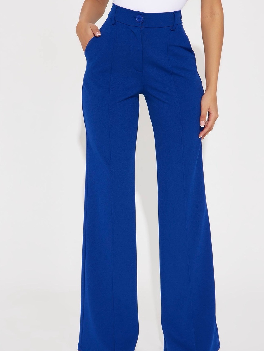 NWT Fashion Nova Royal Blue Wide Leg High-Waist Pants